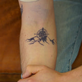 Mountain and Compass Tattoo