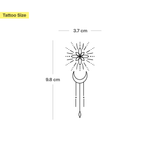 Geometric moon ornament tattoo