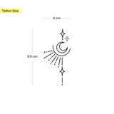 Small moon, stars and sun elements tattoo