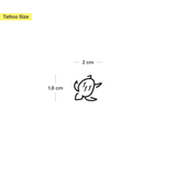 Small Turtle & Small Elephant Tattoo - Twin Pack