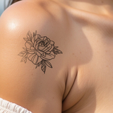 Large Rose Bloom Tattoo
