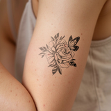 Rose with Butterfly Tattoo