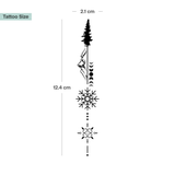 Christmas Tree with Various Winter Elements Tattoo