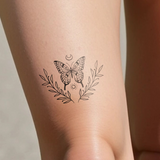 Butterfly in Laurel Wreath Tattoo