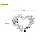 Heart-Flower Wreath with Butterfly and Fish Tattoo