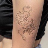 Dragon and Lotus Tattoo