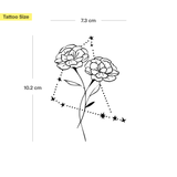 Birth flowers & zodiac sign combination tattoo