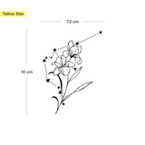 Birth flowers & zodiac sign combination tattoo