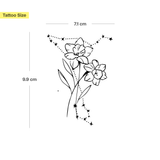 Birth flowers & zodiac sign combination tattoo