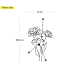 Birth flowers & zodiac sign combination tattoo