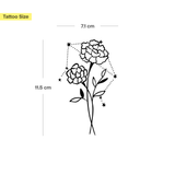 Birth flowers & zodiac sign combination tattoo
