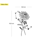 Birth flowers & zodiac sign combination tattoo