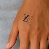 Butterfly with initials Tattoo (A-Z)