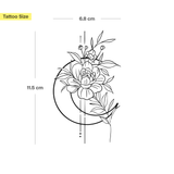 Large Moon with Flowers Tattoo