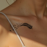 Feather with Birds Tattoo