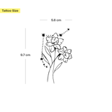 Birth flowers & zodiac sign combination tattoo