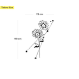 Birth flowers & zodiac sign combination tattoo