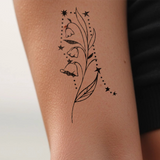 Birth flowers & zodiac sign combination tattoo