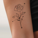 Birth flowers & zodiac sign combination tattoo