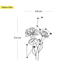 Birth flowers & zodiac sign combination tattoo