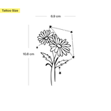 Birth flowers & zodiac sign combination tattoo