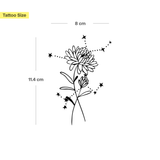 Birth flowers & zodiac sign combination tattoo