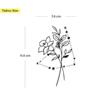 Birth flowers & zodiac sign combination tattoo