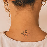 Moon And Wave Tattoo