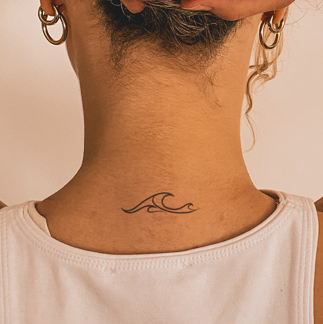 Waves Outline Temporary Tattoo 