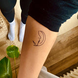Moon & Face Tattoo