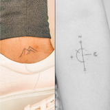 Glacier & Compass Tattoo - Twin Pack