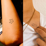 Small Turtle & Small Elephant Tattoo - Twin Pack