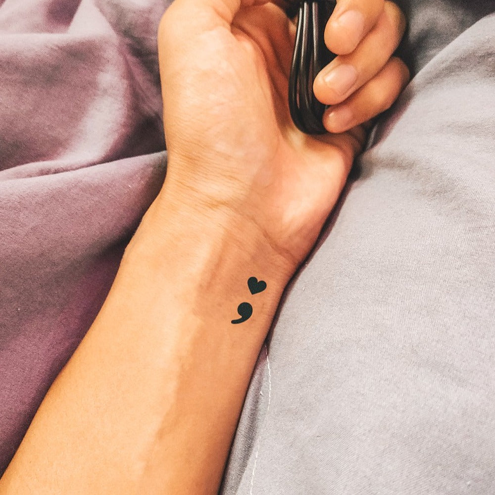 Heart with a Semicolon Tattoo Meaning