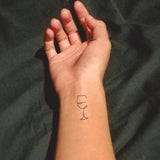 Small Wine Glass Tattoo - Twin Pack