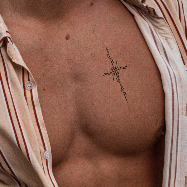 Schaltkreis Kreuz Tattoo