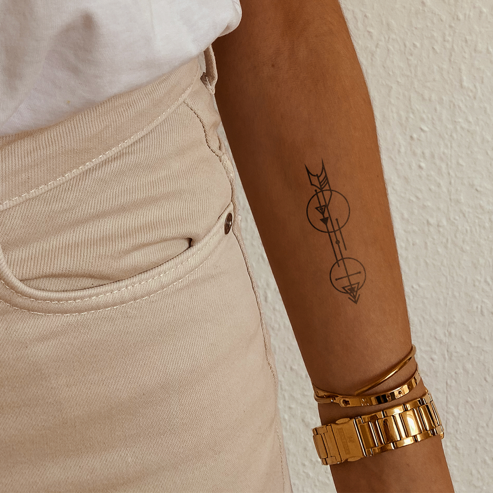 Arrows and Circles | 2 Week Temporary Tattoo | inkster – Inkster, image size:1000x1000