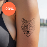 Great Geometric Wolf Tattoo