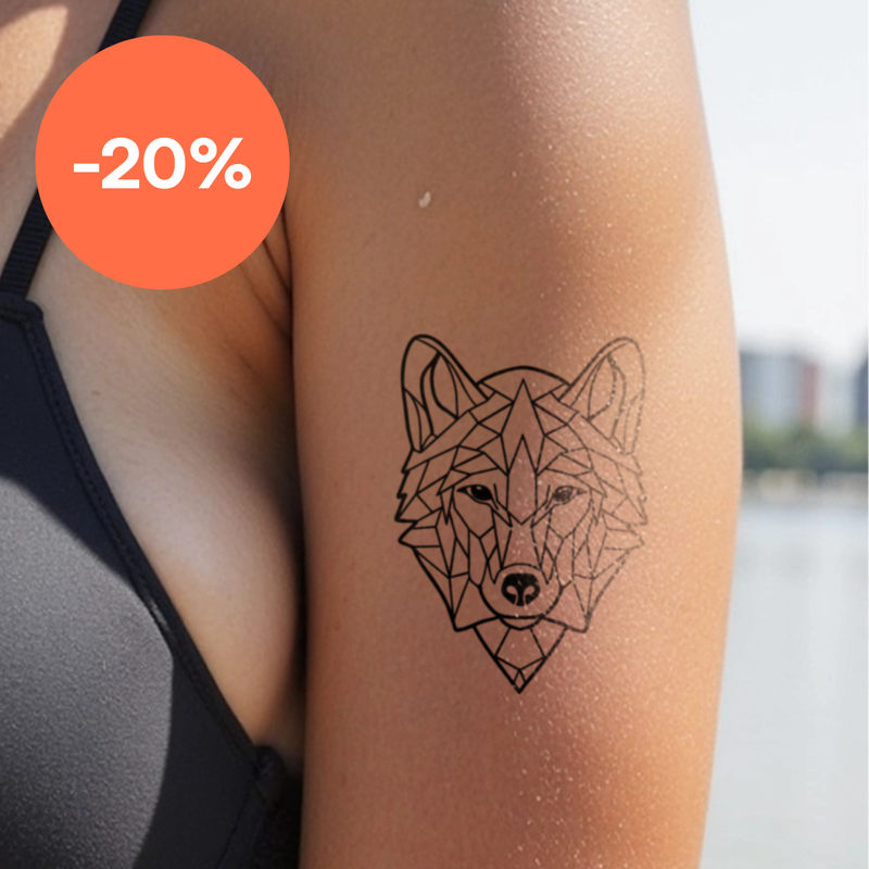Great Geometric Wolf Tattoo