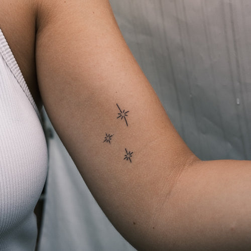 Star Outline Temporary Tattoo (Set of 3) – Small Tattoos
