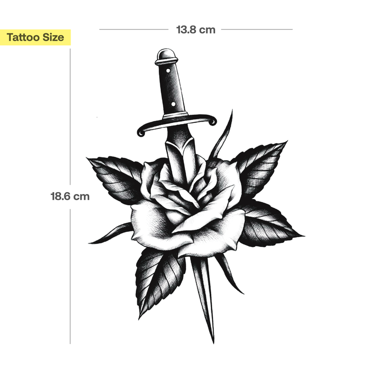 Dagger & Rose Tattoo