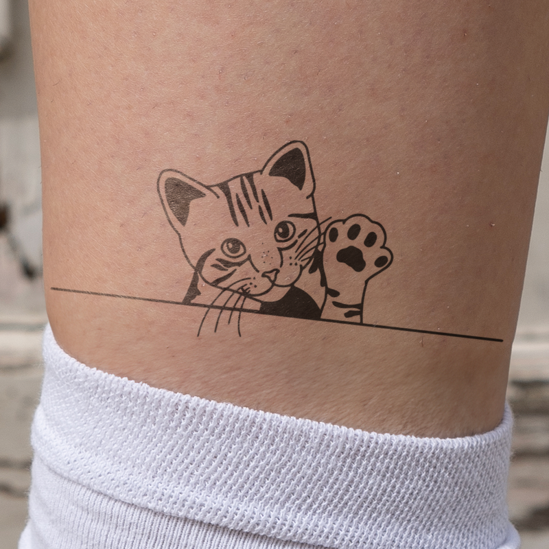 Waving Cat Tattoo