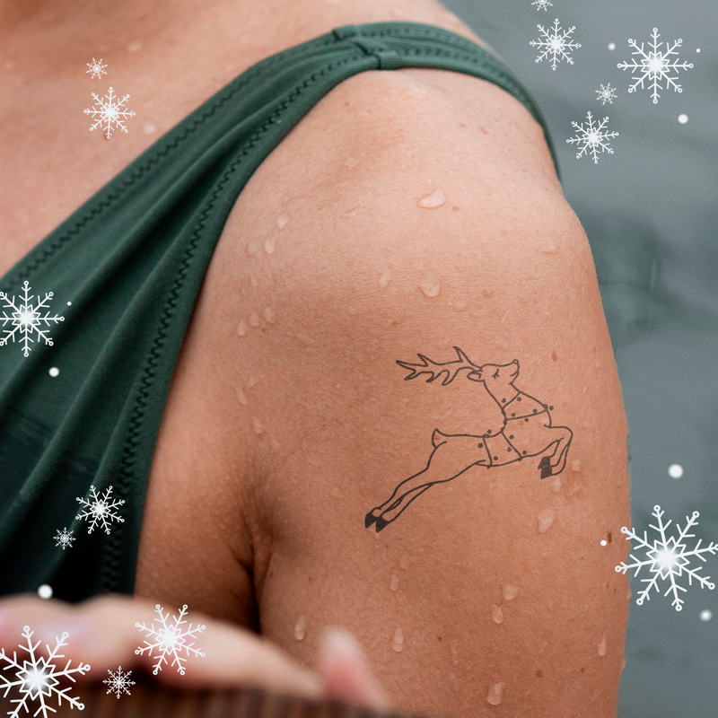 Reindeer with Christmas Lights Tattoo