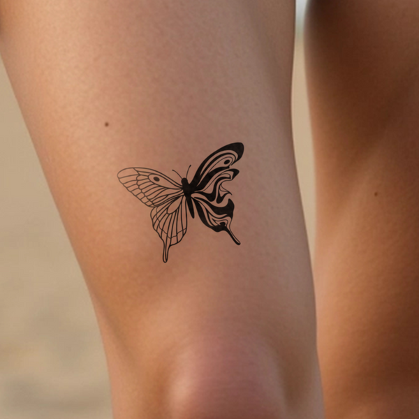 Half Liquid Butterfly Tattoo