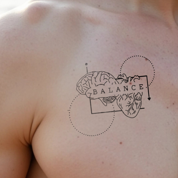 Herz Verstand Balance Tattoo