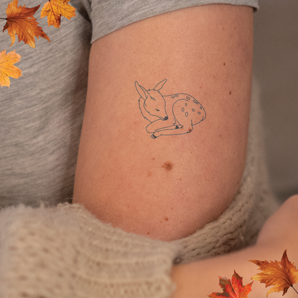 Sleeping Baby Deer Tattoo