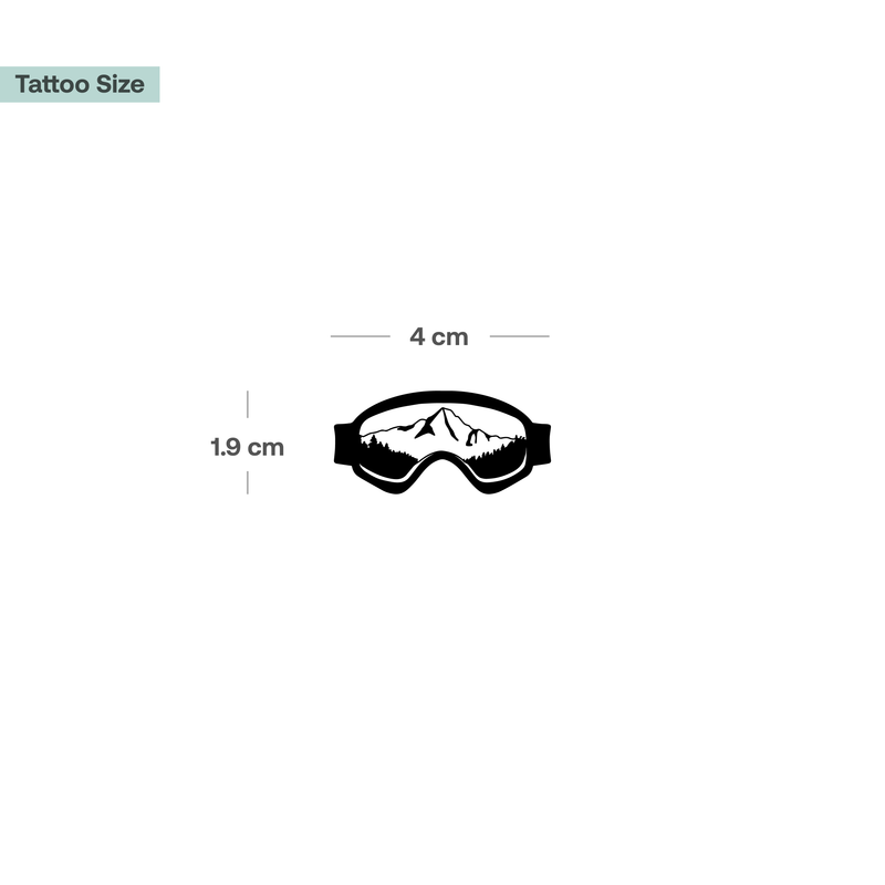 Snowboard Goggles with Mountains Tattoo