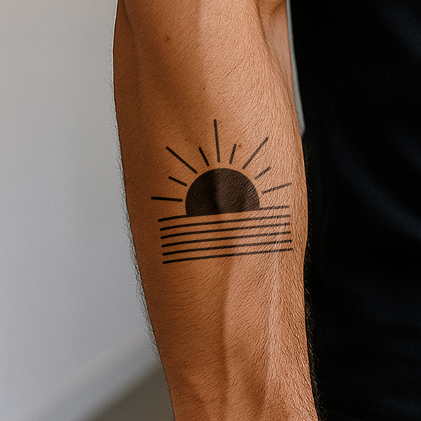 Geometric Sunrise Tattoo