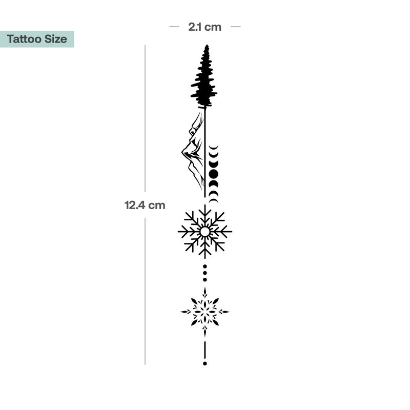  Christmas Tree with Various Winter Elements Tattoo 