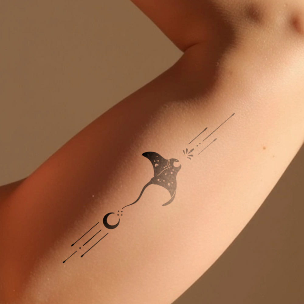 Manta Ray Ornament Tattoo | 2 week temporary tattoo | Inkster