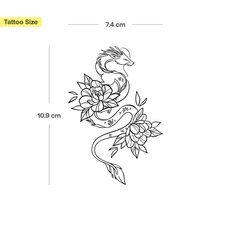 Drachen und Lotus Tattoo